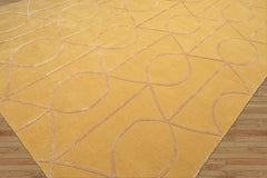 9x13 Gold, Tan, Color Hand Tufted  Wool & Viscose Modern Oriental Rug