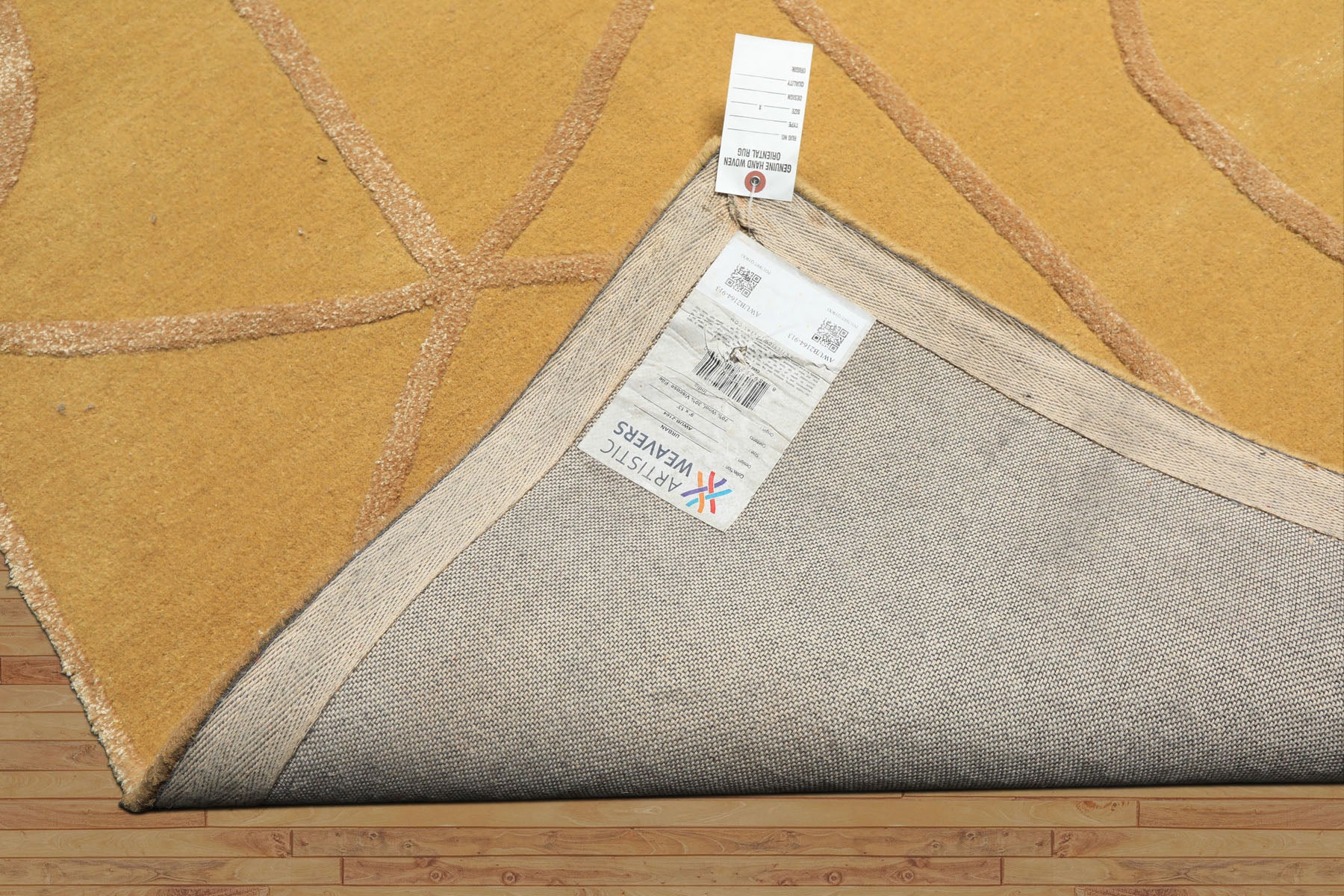9x13 Gold, Tan, Color Hand Tufted  Wool & Viscose Modern Oriental Rug