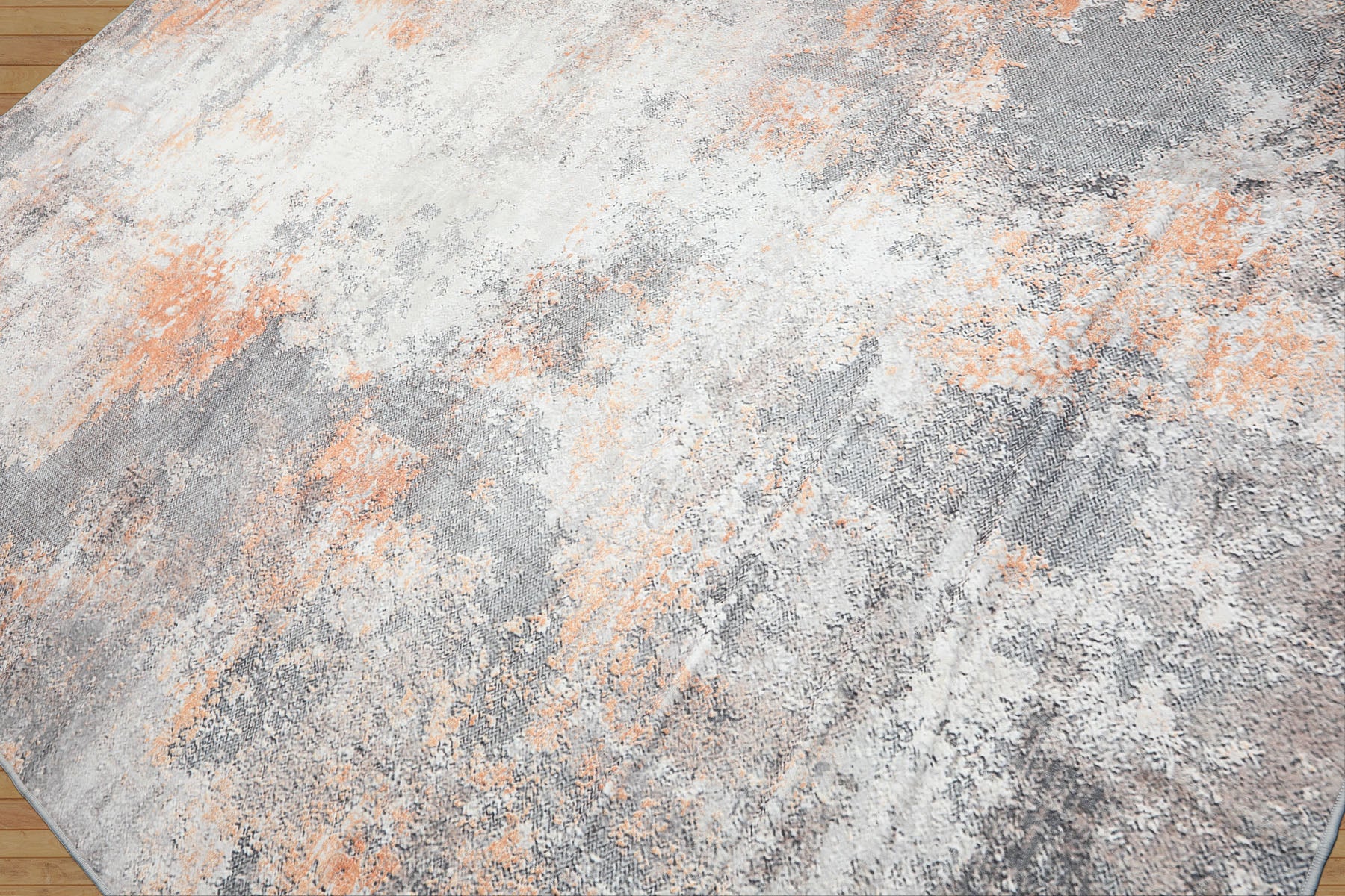 9x12 Gray, Ivory, Peach Color Machine Made  Polyproplene Modern Oriental Rug