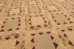 6x9 Beige, Tan, Taupe Color Hand Woven Portugese Needlepoint Wool Modern Oriental Rug