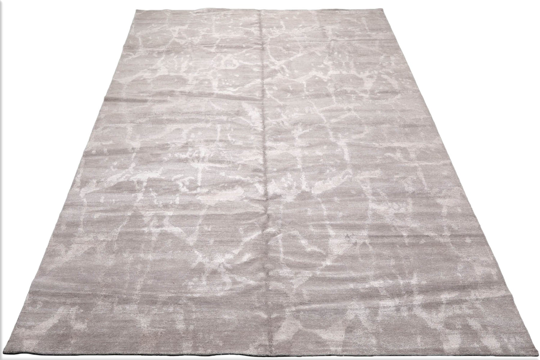 10x14 Tone on Tone Taupe, , Color Hand Knotted Tibetan Wool & Silk Modern & Contemporary Oriental Rug