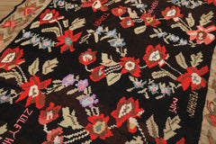 6x9 Charcoal, Chocolate, Sage Color Hand Woven Anatolian Kilim Wool Traditional Oriental Rug