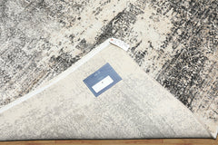 5x7 Cream, Charcoal, Color Machine Made  100% Bamboo Silk Modern & Contemporary Oriental Rug