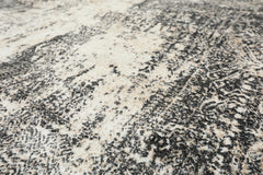 5x7 Cream, Charcoal, Color Machine Made  100% Bamboo Silk Modern & Contemporary Oriental Rug