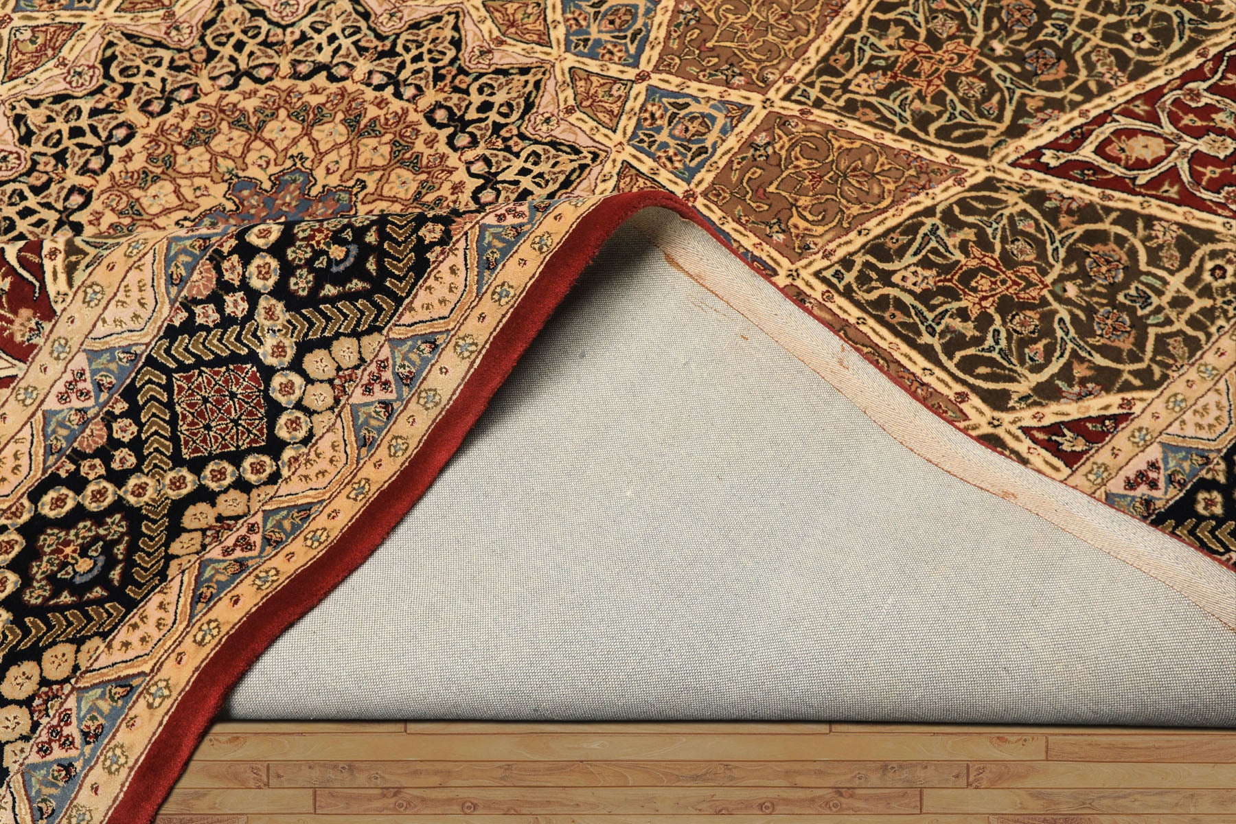 8x10 Ivory, Brown, Black Color Hand Tufted  Wool & Pure Silk Traditional Oriental Rug