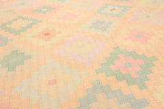 6x9 Peach, Blush, Aqua Color Hand Woven Kilim Wool Southwestern Oriental Rug