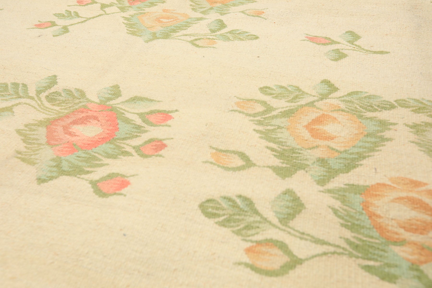 6x9 Ivory, Lime, Blush Color Hand Woven Kilim Wool Traditional Oriental Rug
