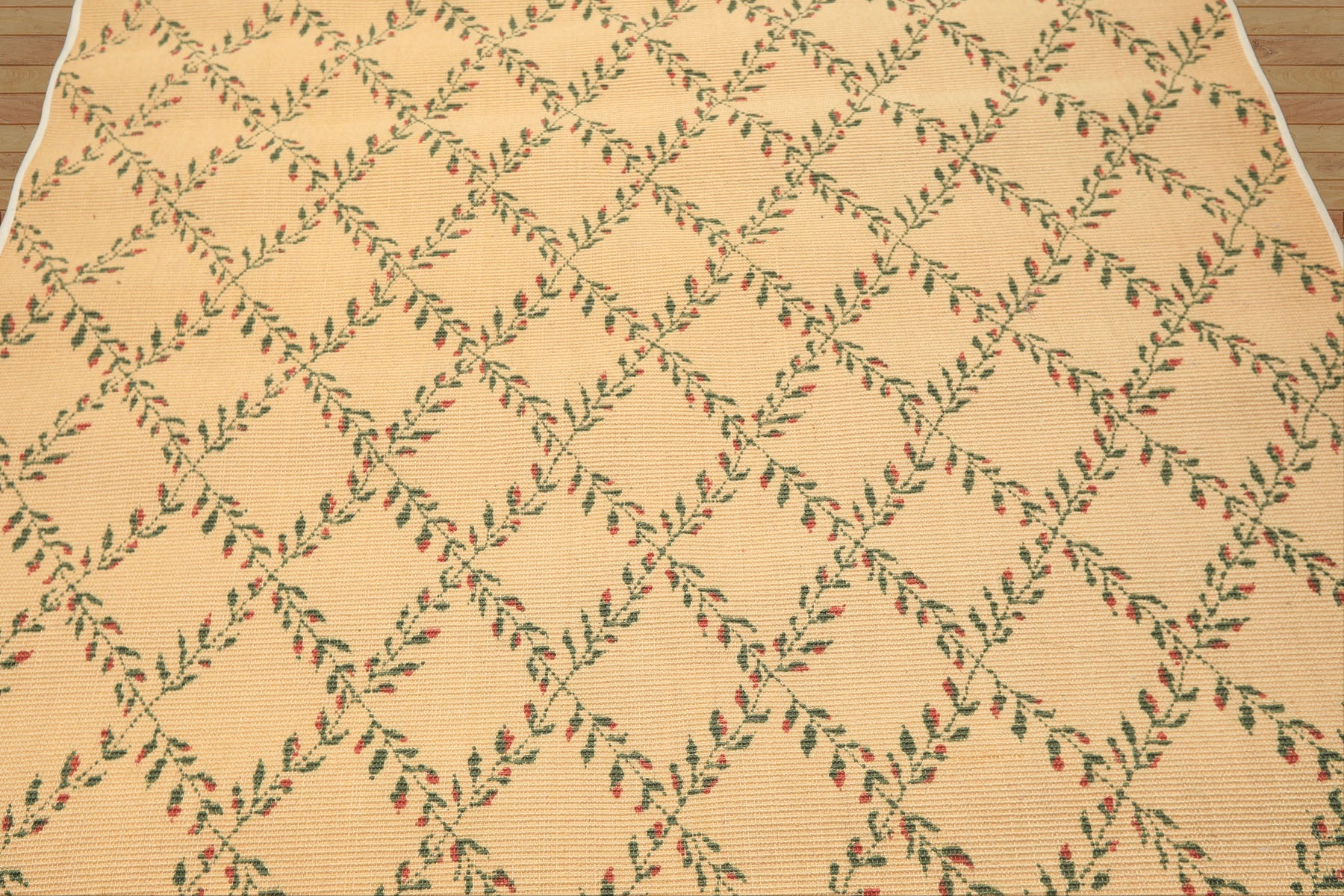 6x9 Tan, Green, Rust Color Machine Made  Sisal Transitional Oriental Rug