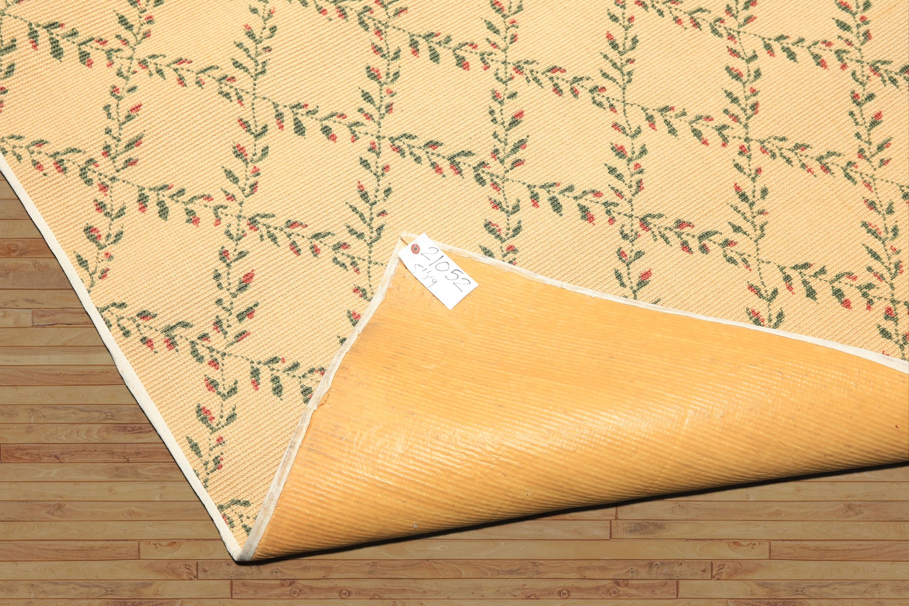 6x9 Tan, Green, Rust Color Machine Made  Sisal Transitional Oriental Rug