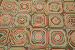 6x9 Blush, Green, Brown Color Machine Made  Wool Traditional Oriental Rug