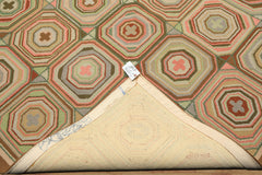 6x9 Blush, Green, Brown Color Machine Made  Wool Traditional Oriental Rug