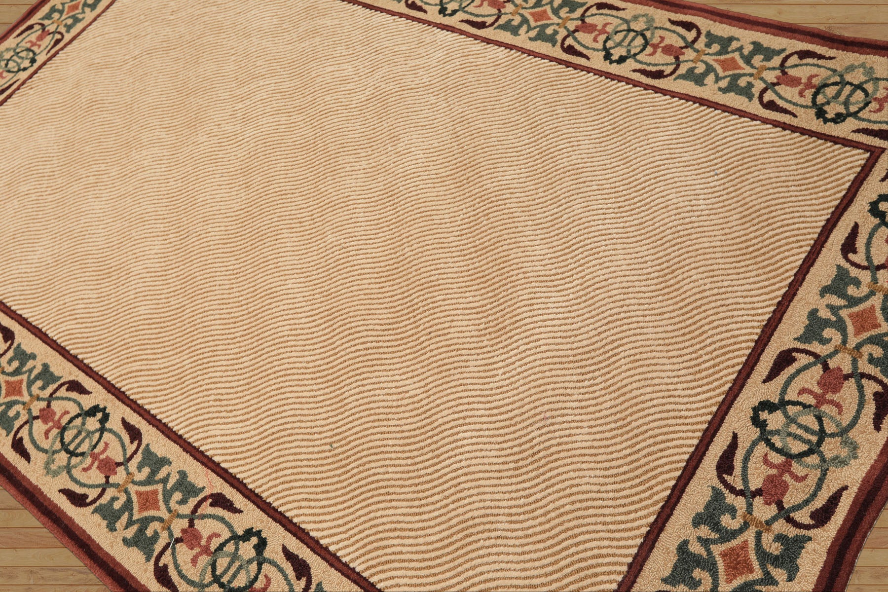 5x8 Beige, Rust, Chocolate Color Machine Made  Wool Transitional Oriental Rug