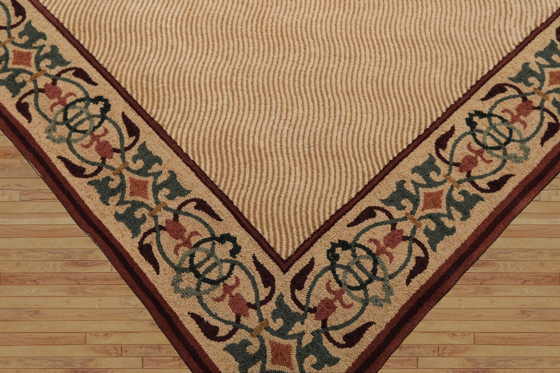 5x8 Beige, Rust, Chocolate Color Machine Made  Wool Transitional Oriental Rug