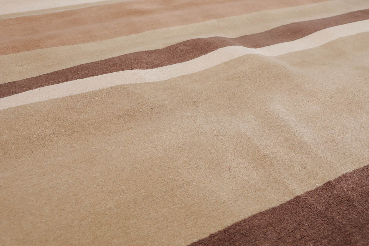 5x7 Beige, Tan, Brown Color Hand Tufted All-Over 100% Wool Modern Oriental Rug