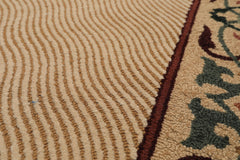5x8 Beige, Rust, Chocolate Color Machine Made  Wool Transitional Oriental Rug