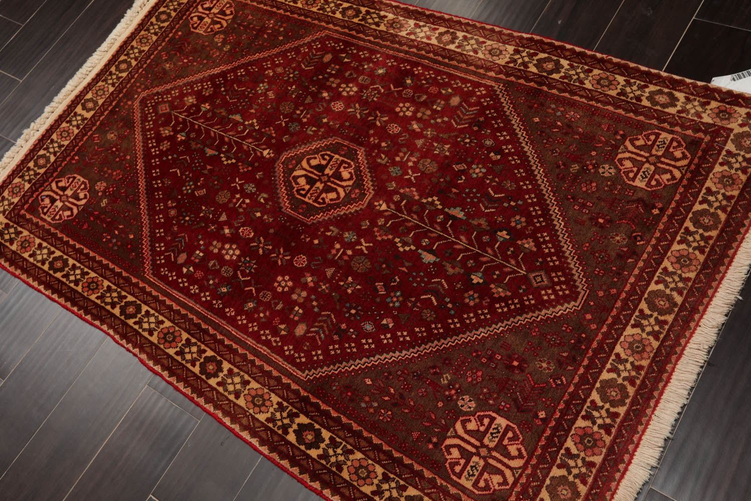 3x5 Ruby, Brown, Beige Color Hand Knotted All-Over 100% Wool Traditional Oriental Rug