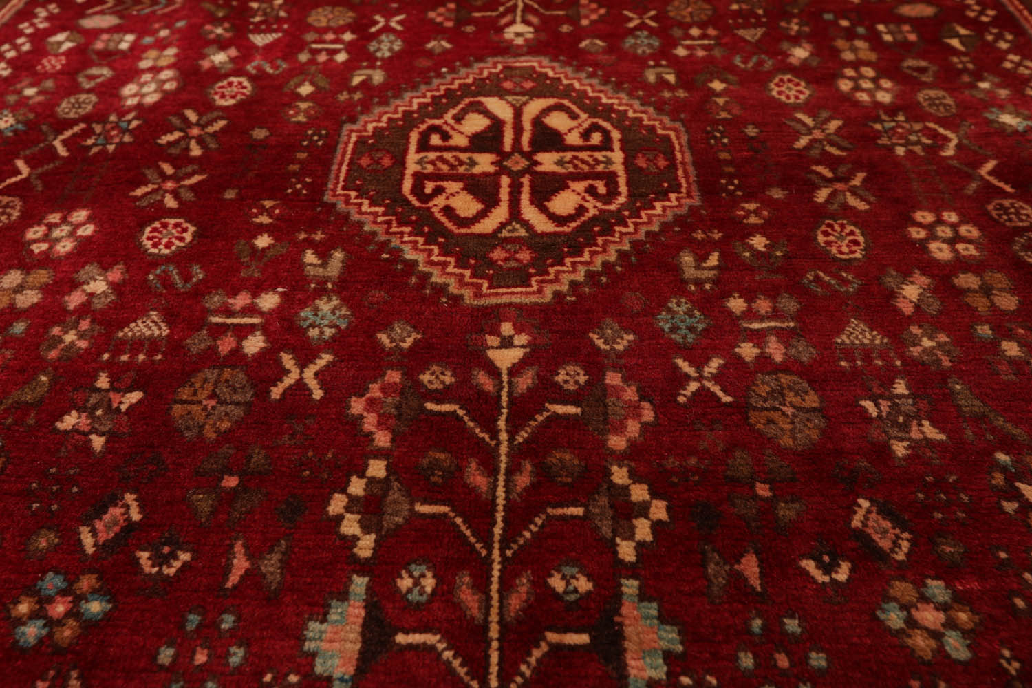 3x5 Ruby, Brown, Beige Color Hand Knotted All-Over 100% Wool Traditional Oriental Rug