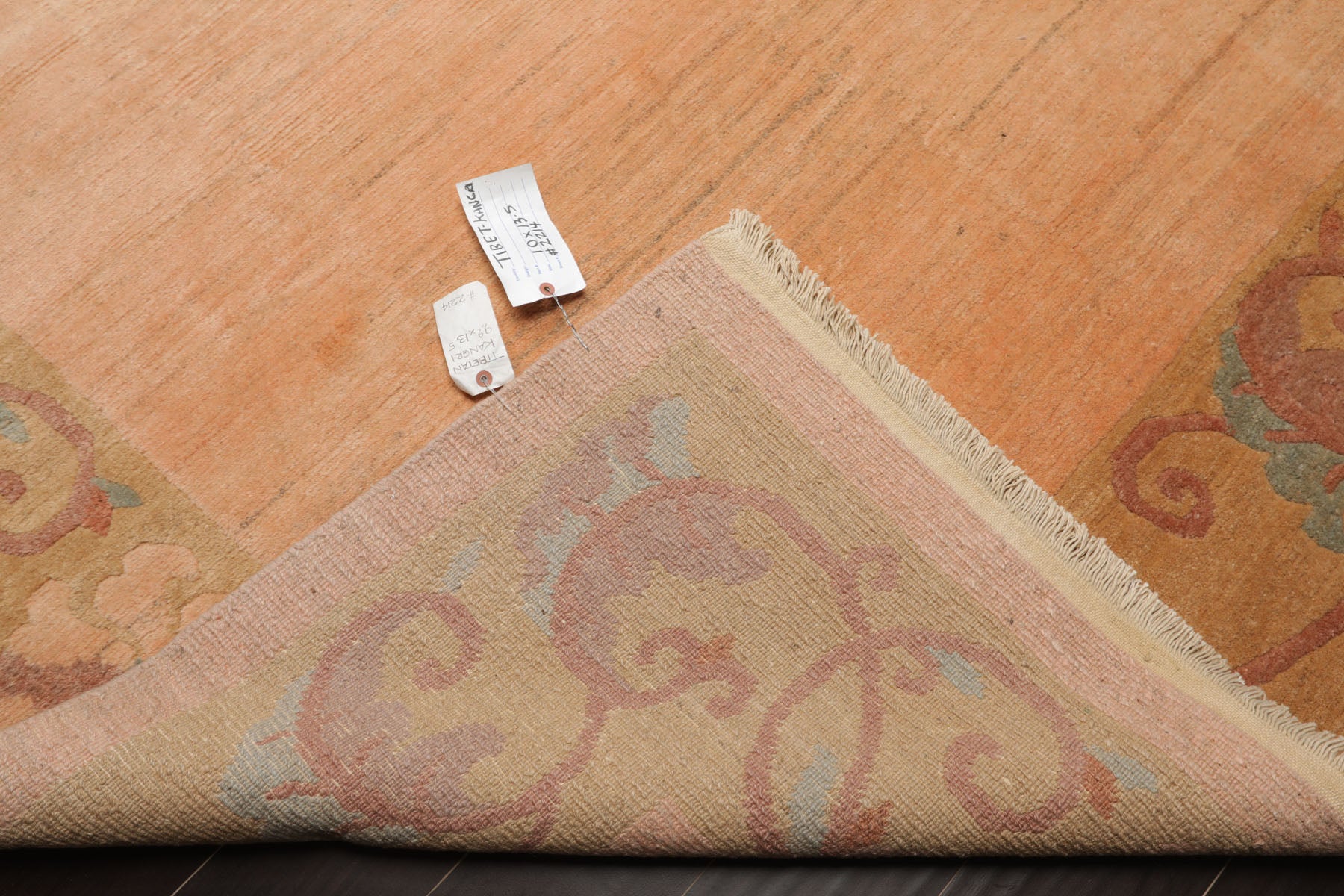 10x13 Blush, Pistacchio, Rose Color Hand Knotted Tibetan Wool Art Deco Oriental Rug
