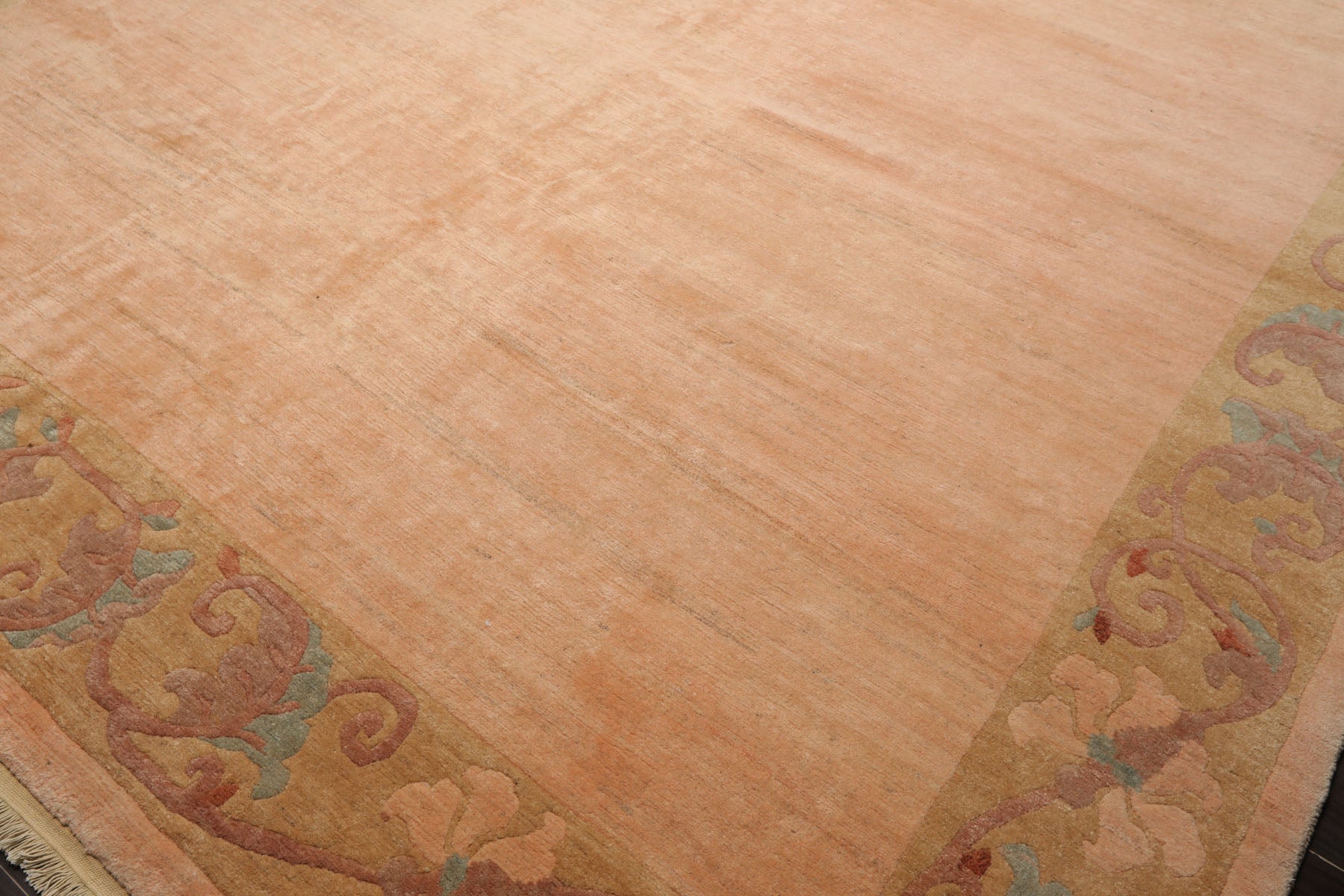 10x13 Blush, Pistacchio, Rose Color Hand Knotted Tibetan Wool Art Deco Oriental Rug