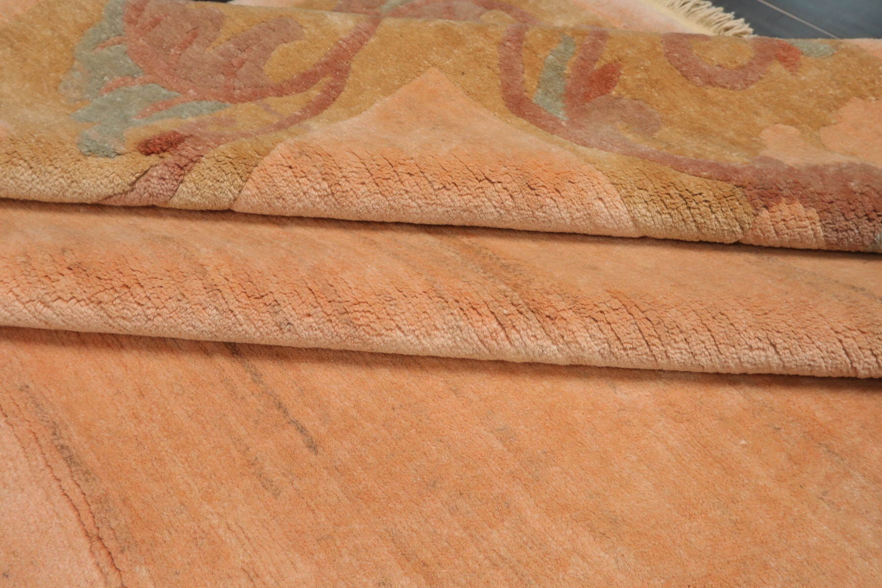 10x13 Blush, Pistacchio, Rose Color Hand Knotted Tibetan Wool Art Deco Oriental Rug