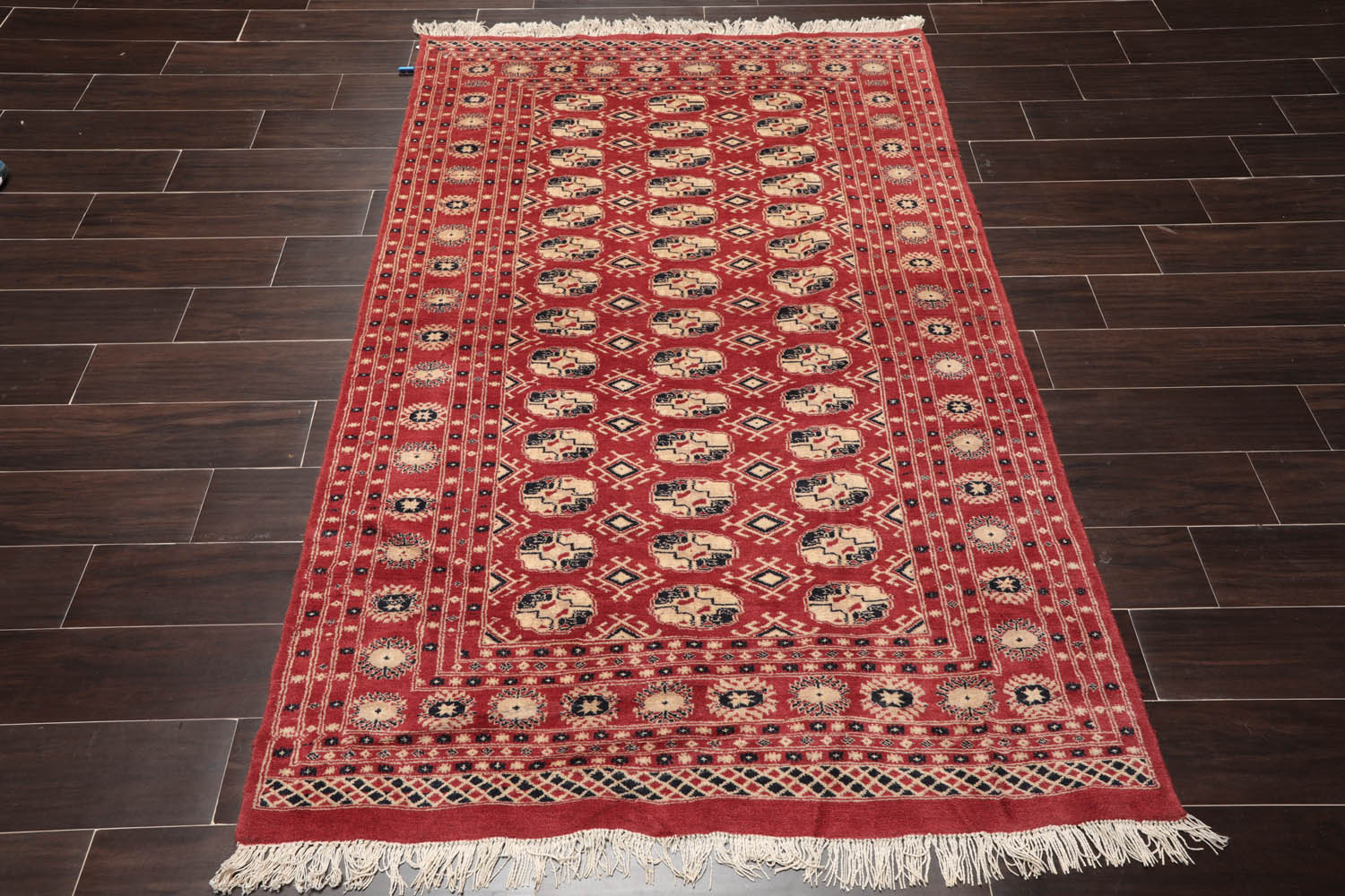 4x6 Rust, Beige, Black Color Hand Knotted All-Over 100% Wool Traditional Oriental Rug