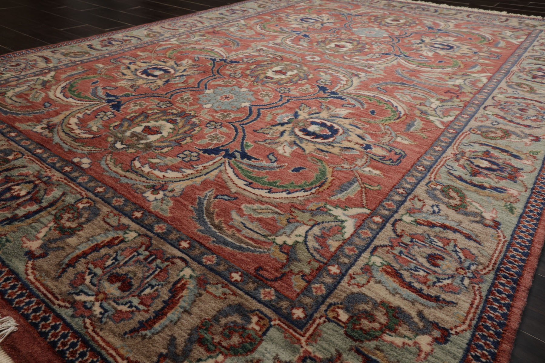 6x9 Rose, Ivory, Beige Color Hand Knotted French Aubusson Savonnerie Wool Traditional Oriental Rug