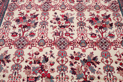 8x10 Cream, Navy, Red Color Machine Made Floral 100% Polypropylene Traditional-Persian/Oriental Oriental Rug