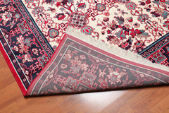 8x10 Cream, Navy, Red Color Machine Made Floral 100% Polypropylene Traditional-Persian/Oriental Oriental Rug
