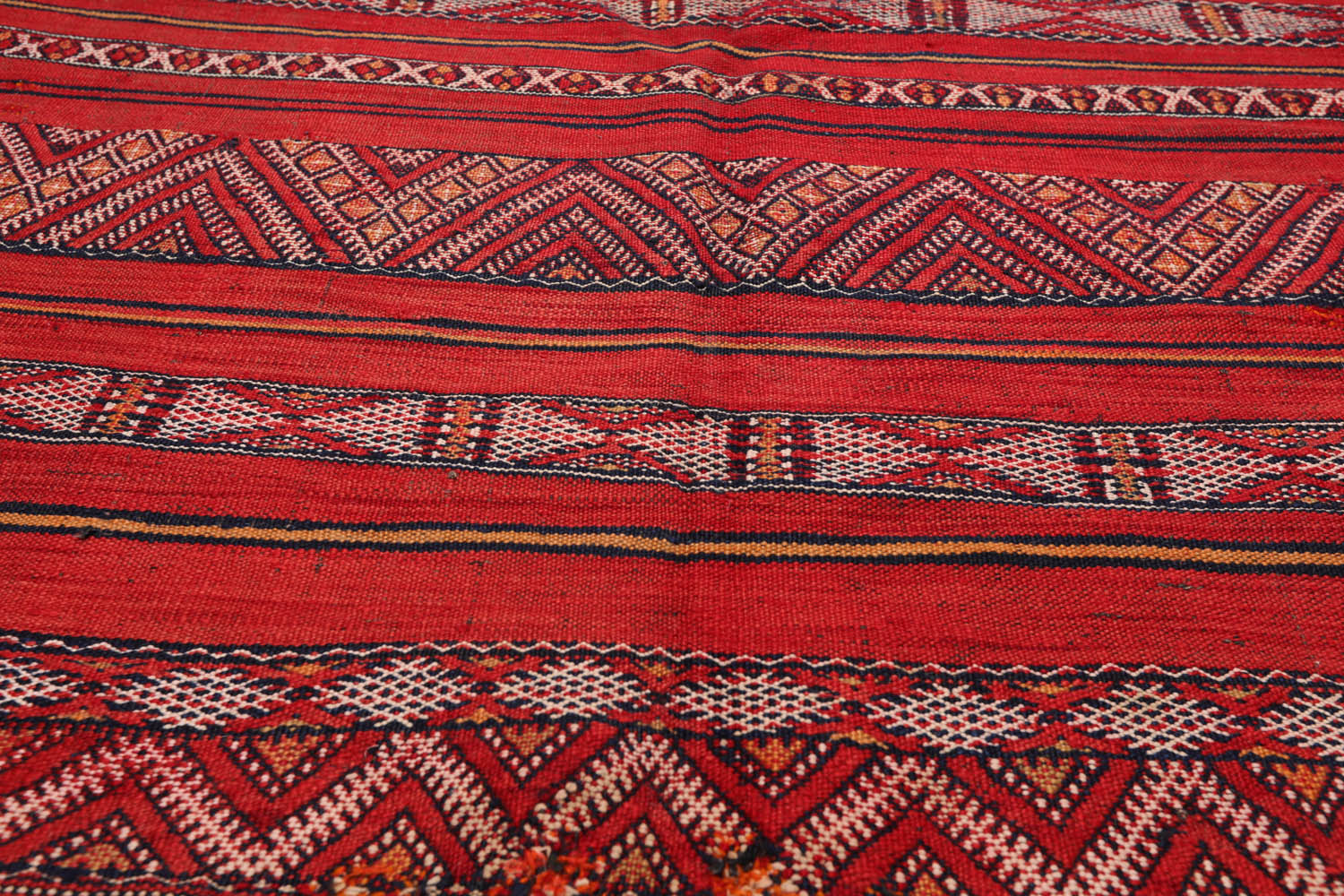 5x7 Red, Charcoal, Gold Color Hand Woven All-Over 100% Wool Kilim Oriental Rug