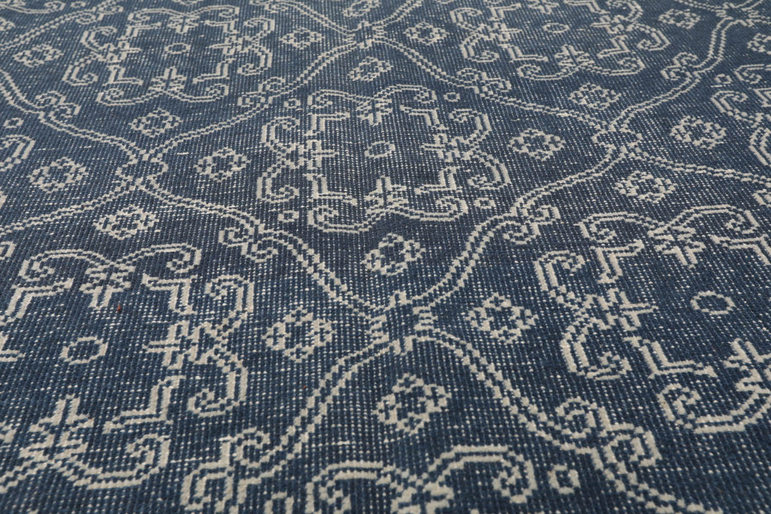 5x8 Blue, Gray, Color Hand Knotted All-Over 100% Wool Traditional Oriental Rug