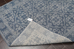 5x8 Blue, Gray, Color Hand Knotted All-Over 100% Wool Traditional Oriental Rug
