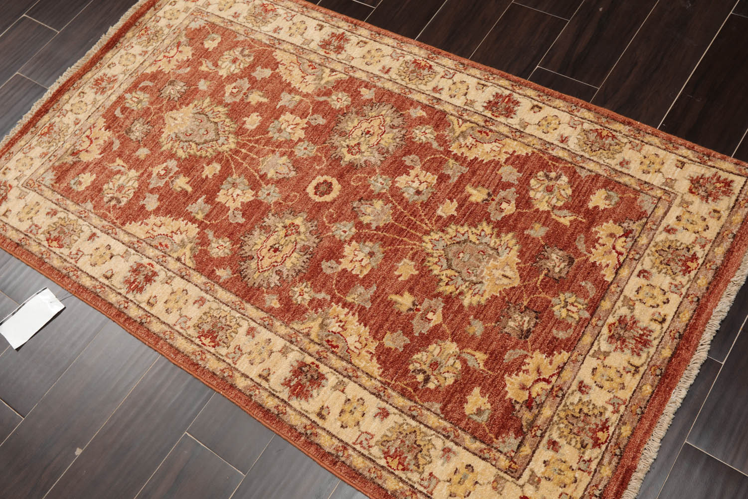 3x5 Peach, Beige, Gray Color Hand Knotted All-Over 100% Wool Traditional Oriental Rug
