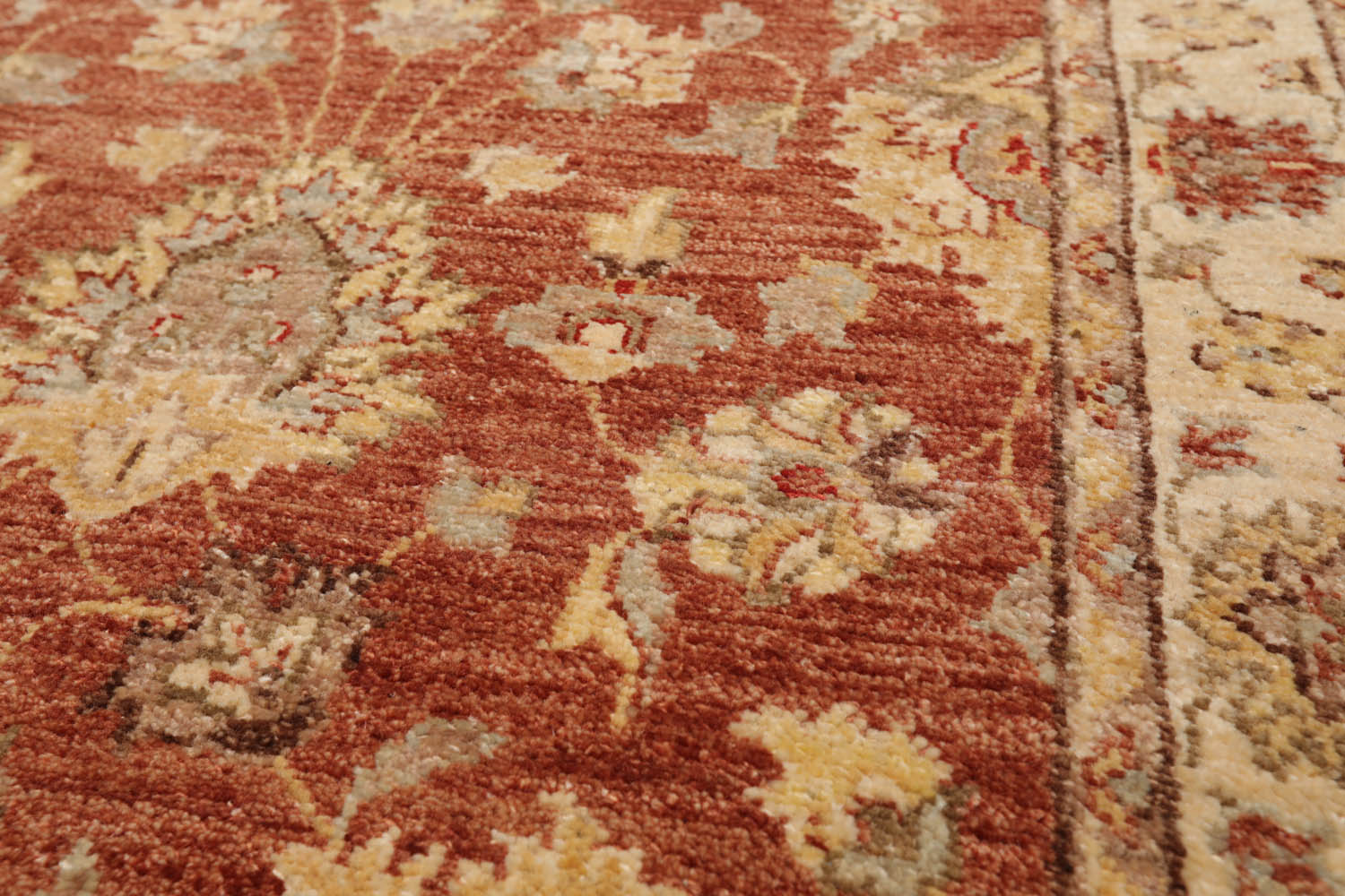 3x5 Peach, Beige, Gray Color Hand Knotted All-Over 100% Wool Traditional Oriental Rug