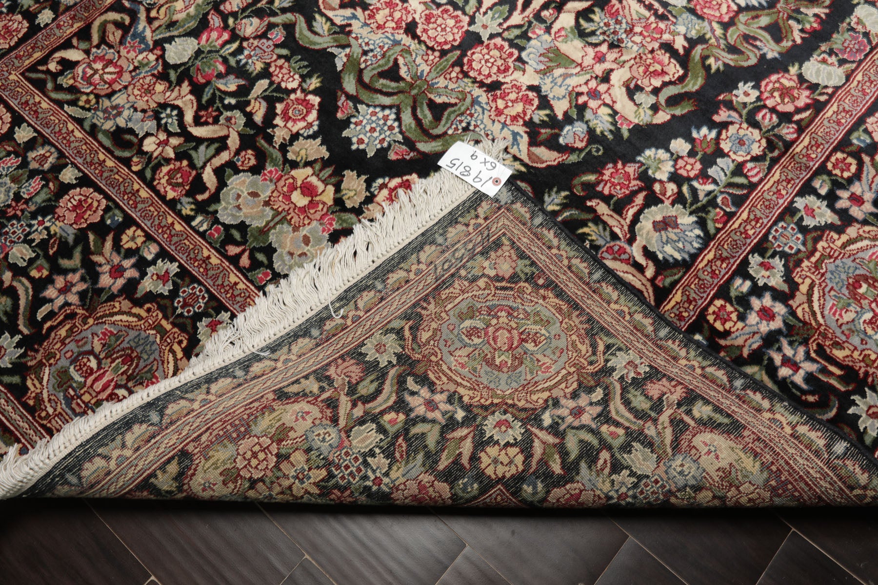 6x9 Charcoal, Ivory, Rose Color Hand Knotted French Aubusson Savonnerie Wool Traditional Oriental Rug