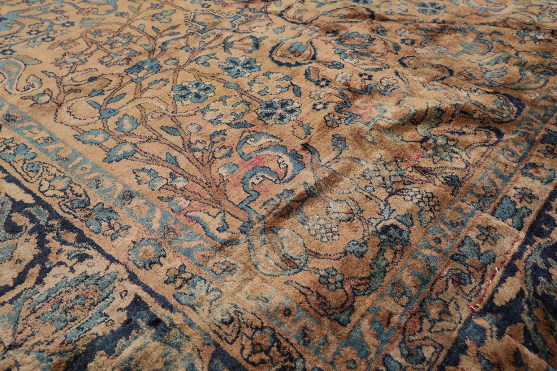 8x10 Brown, Navy, Rust Color Hand Knotted Persian 100% Wool Oriental Oriental Rug