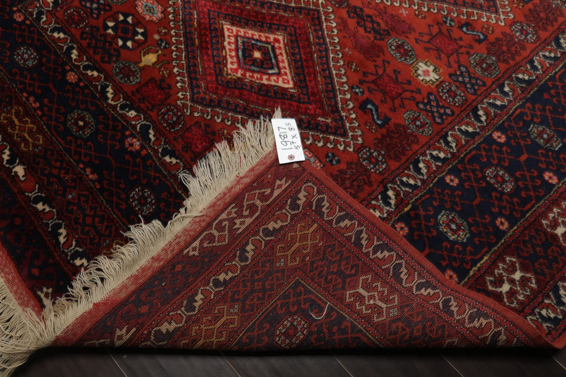 5x8 Rust, Teracotta, Navy Color Hand Knotted Ottomon Kula Wool Tribal Oriental Rug