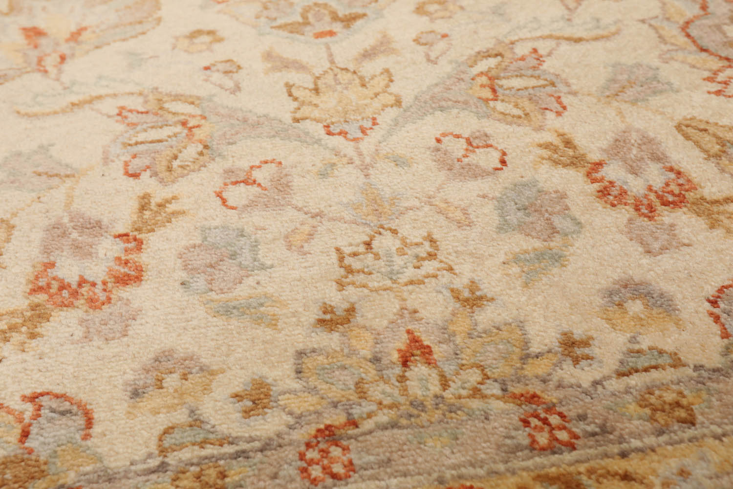 3x5 Ivory, Light Gold, Taupe Color Hand Knotted All-Over 100% Wool Traditional Oriental Rug