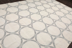 9x12 Gray, , Color Hand Knotted All-Over 100% Wool Contemporary Oriental Rug