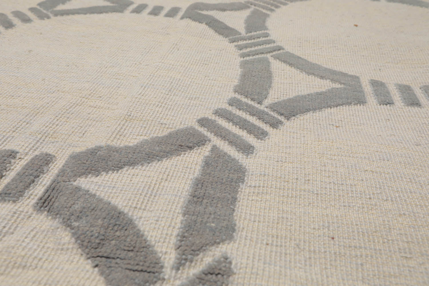 9x12 Gray, , Color Hand Knotted All-Over 100% Wool Contemporary Oriental Rug