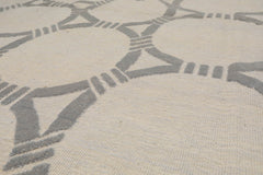 9x12 Gray, , Color Hand Knotted All-Over 100% Wool Contemporary Oriental Rug