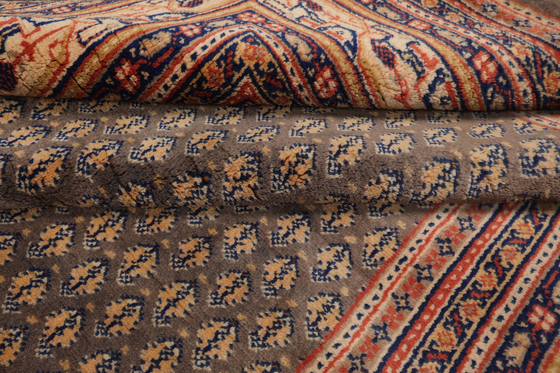 5x8 Gray, Ivory, Peach Color Hand Knotted Serabund New Zealand Wool Traditional Oriental Rug