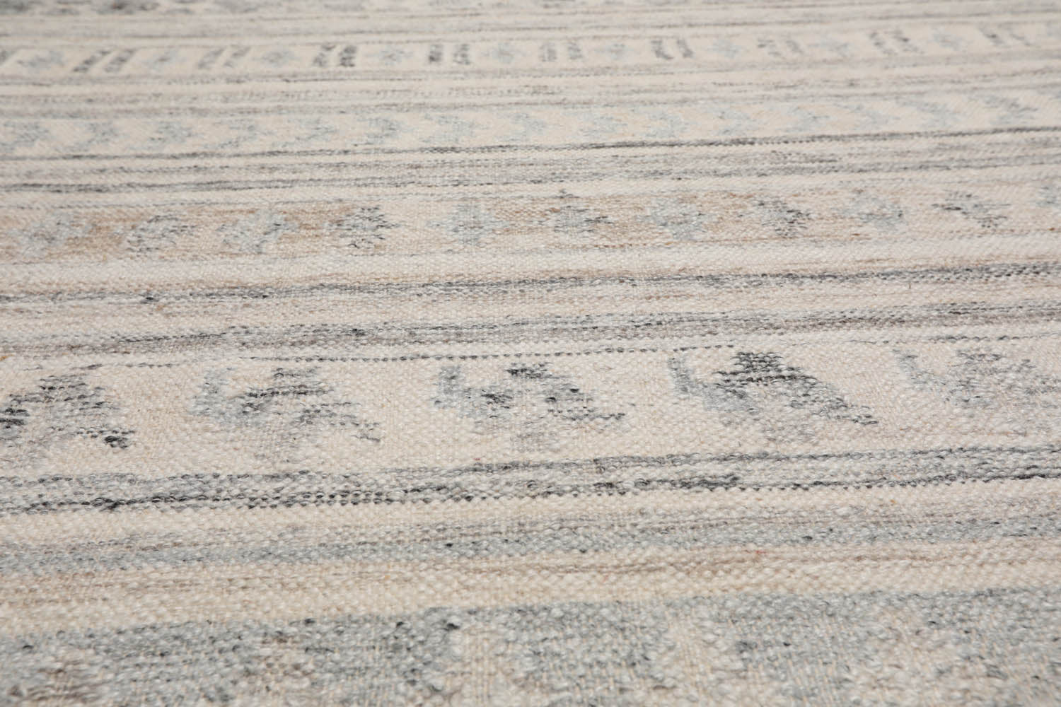 5x7 Beige, Gray, Black Color Hand Woven All-Over 100% Wool Southwestern Oriental Rug