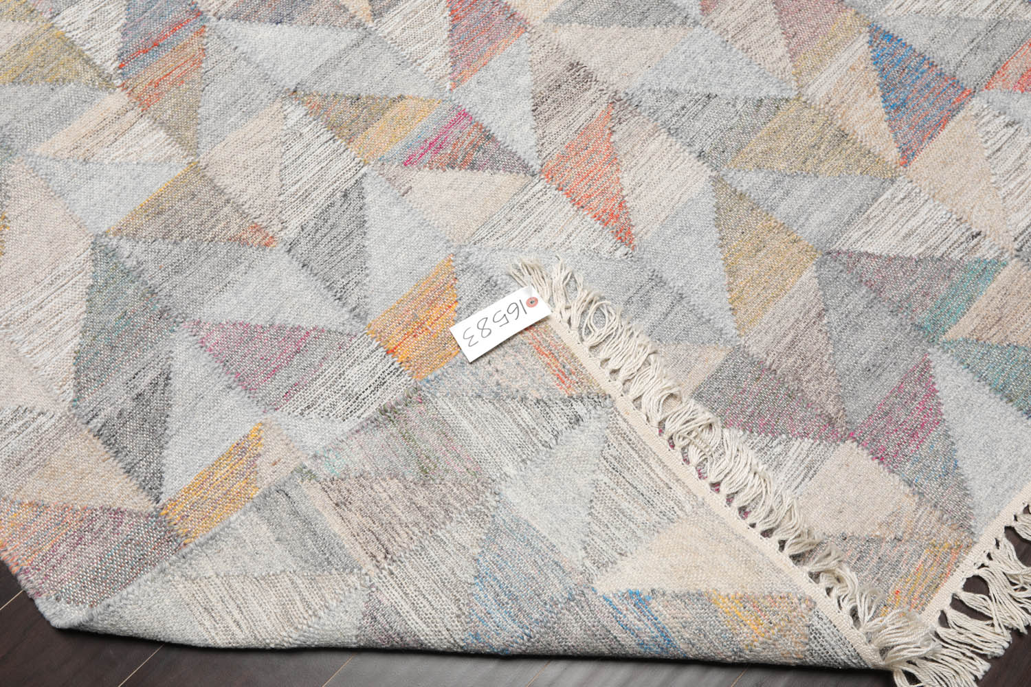 5x7 Gray, Beige, Orange Color Hand Woven All-Over 100% Wool Modern Oriental Rug