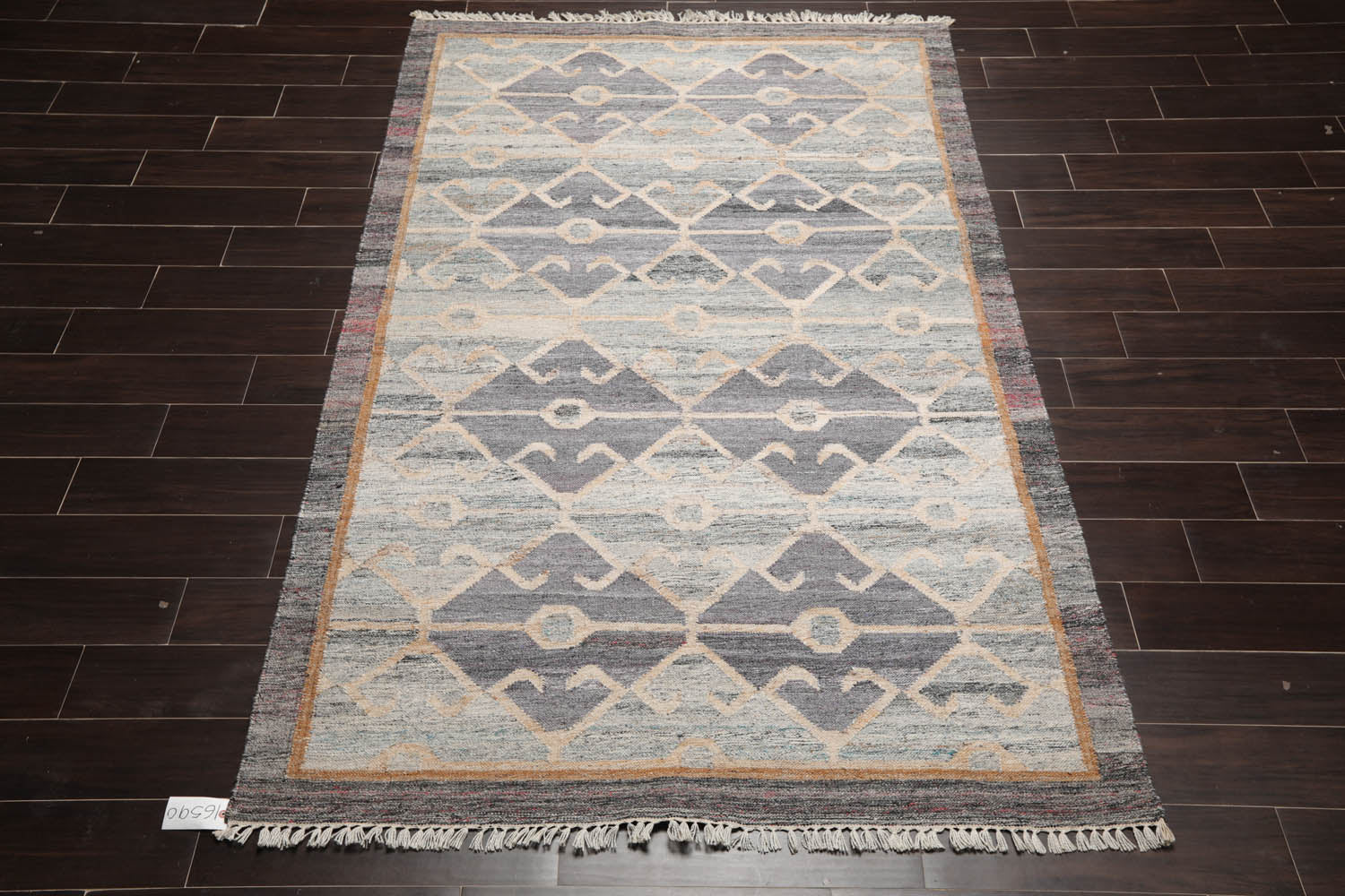 5x7 Gray, Beige, Brown Color Hand Woven All-Over 100% Wool Southwestern Oriental Rug