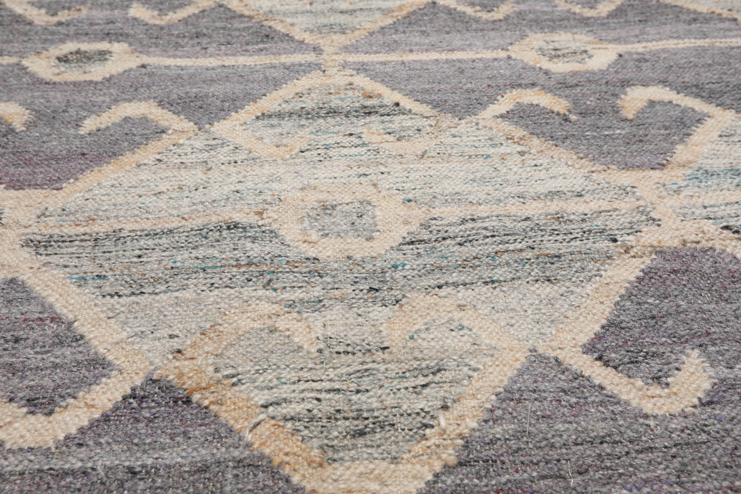 5x7 Gray, Beige, Brown Color Hand Woven All-Over 100% Wool Southwestern Oriental Rug