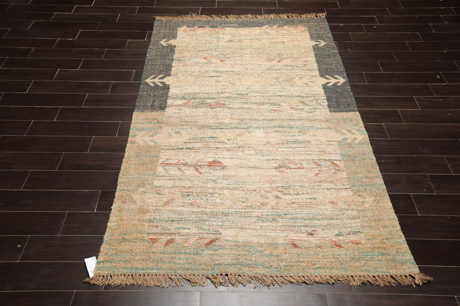 5x7 Beige, Tan, Gray Color Hand Woven All-Over 100% Wool Modern Oriental Rug