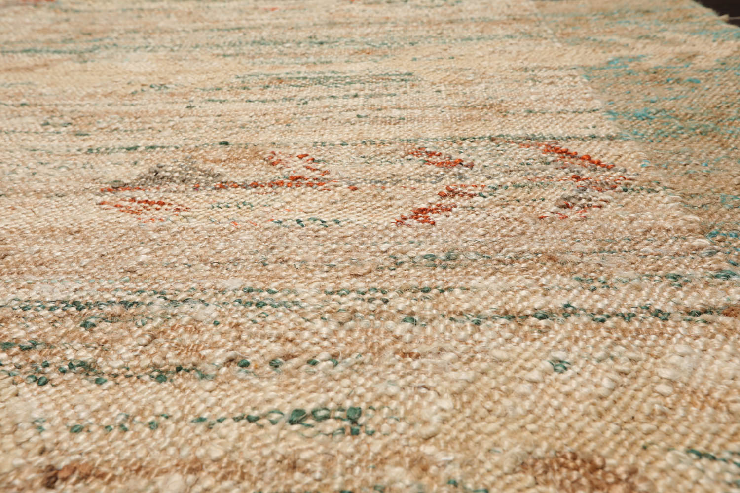 5x7 Beige, Tan, Gray Color Hand Woven All-Over 100% Wool Modern Oriental Rug