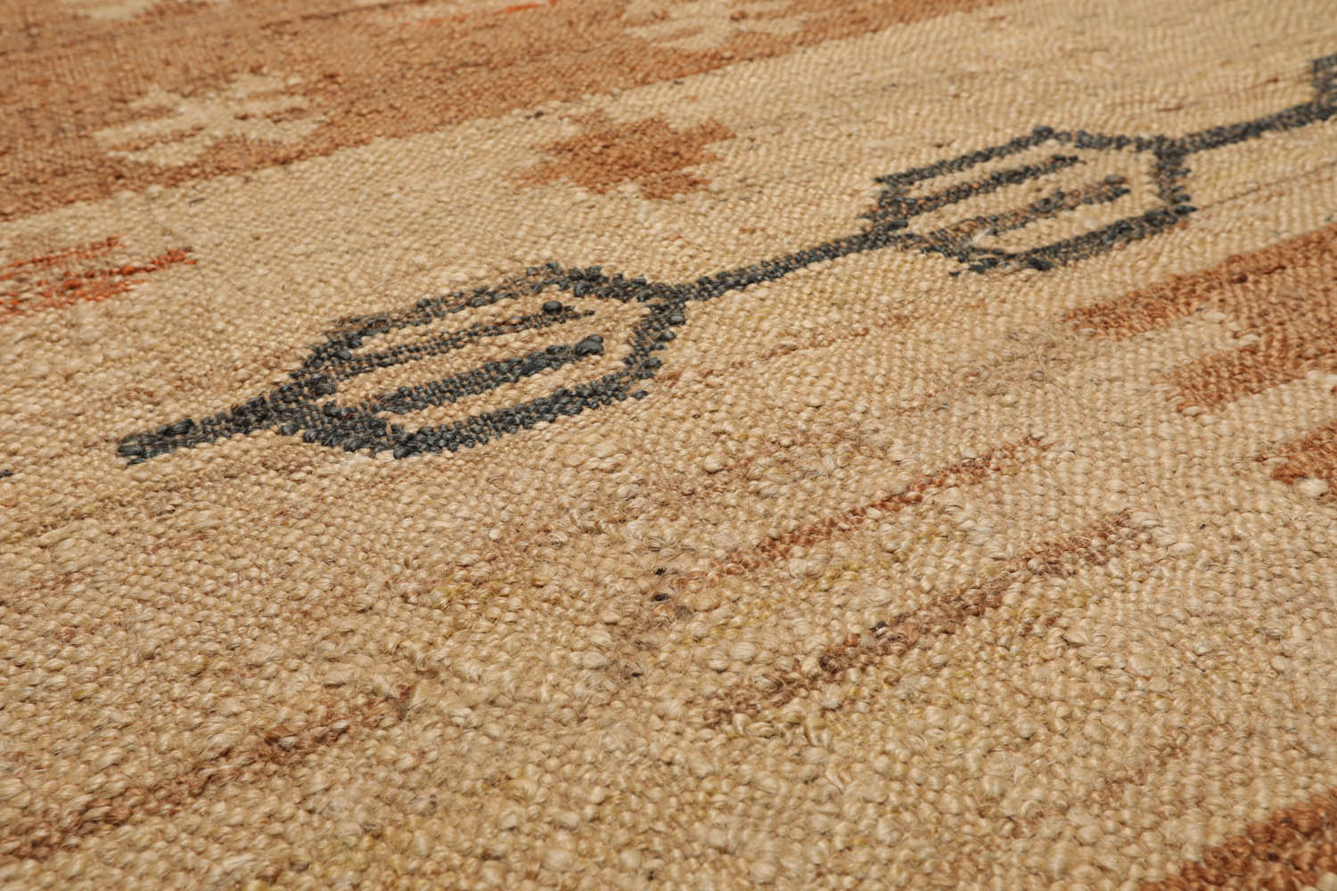 5x7 Straw, Caramel, Gray Color Hand Woven All-Over 100% Wool Southwestern Oriental Rug