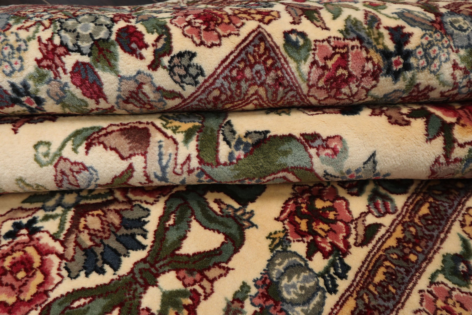 6x9 Ivory, Green, Rose Color Hand Knotted French Aubusson Savonnerie New Zealand Wool Traditional Oriental Rug