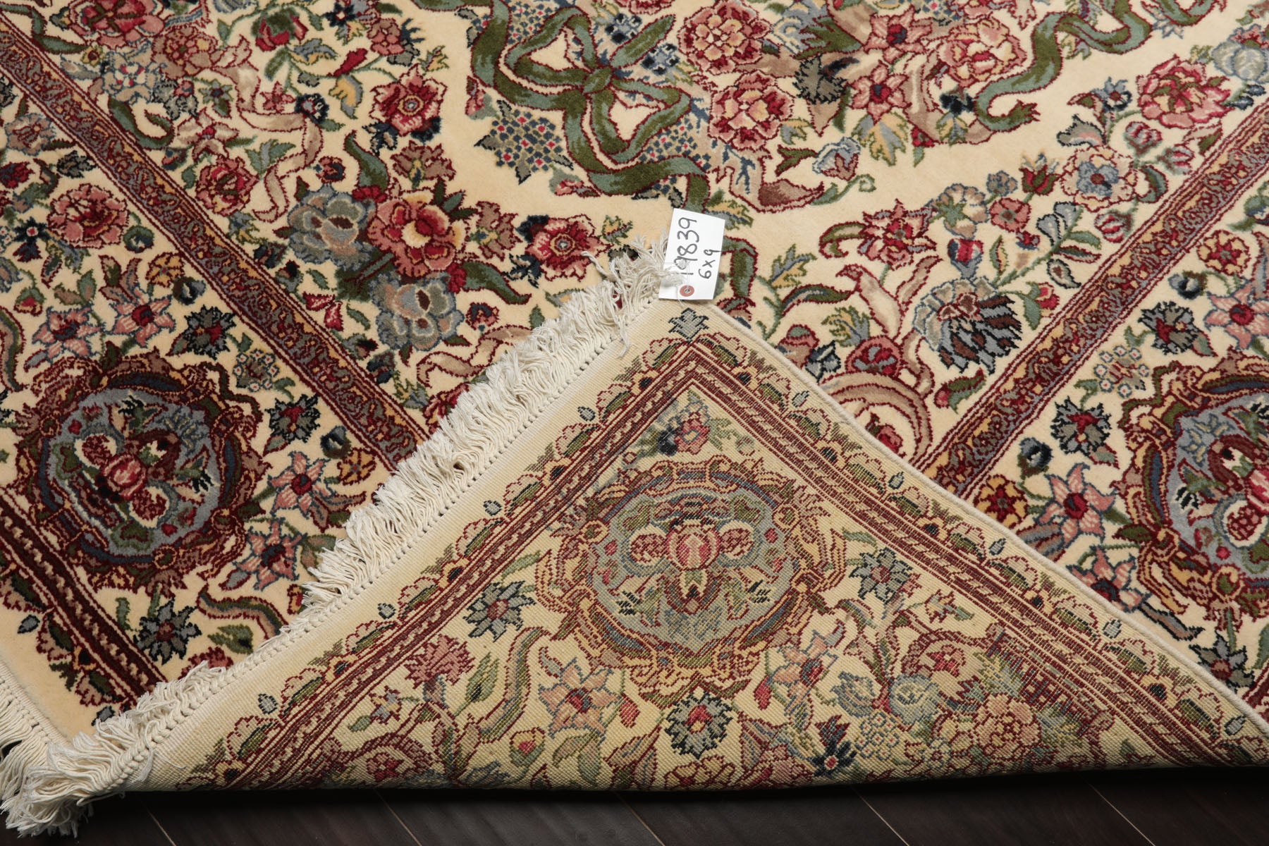 6x9 Ivory, Green, Rose Color Hand Knotted French Aubusson Savonnerie New Zealand Wool Traditional Oriental Rug